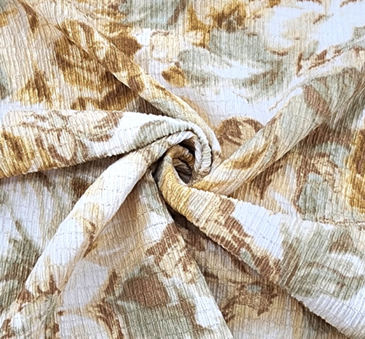 1 Yard Poly Bubble Stretch Lemon Fabric, 58/60" Wide Lightweight Woven with One-Way Stretch